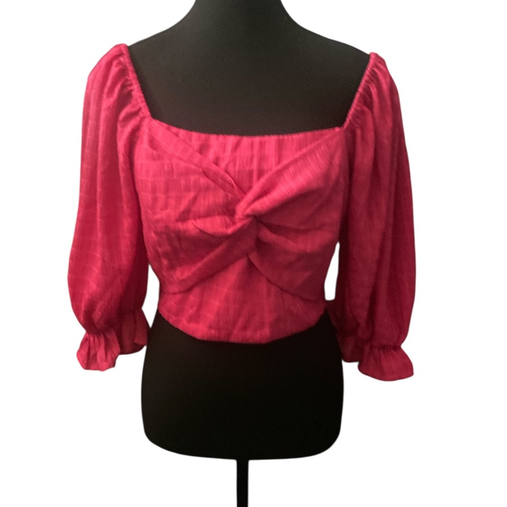 Altar'd State Puff Sleeve Crop Blouse M GUC